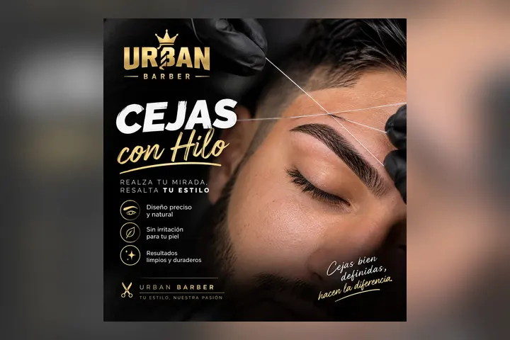 Diseño de cejas con hilo
