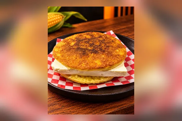 Arepa de chócolo con cuajada · Grande