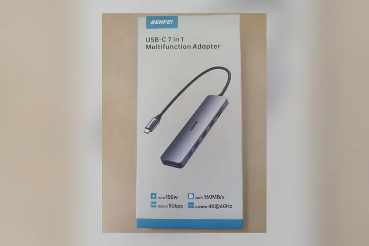 Hub USB-C BENFEI 7 en 1 – HDMI 4K 60Hz, PD 100W, USB 3.0 y SD/TF